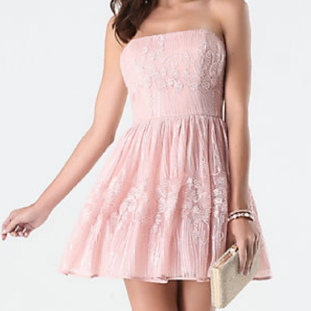 Bebe strapless fit n flare sequin dress size 4